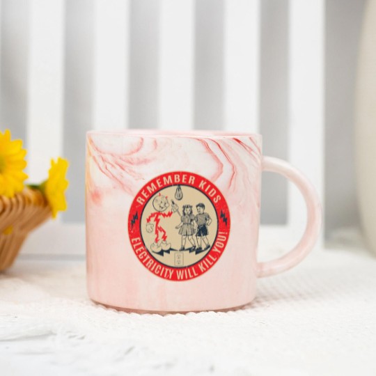 Discover CIPS Retro Sign - Electricity will kill you - Electricity Will Kill You - Marble Mugs