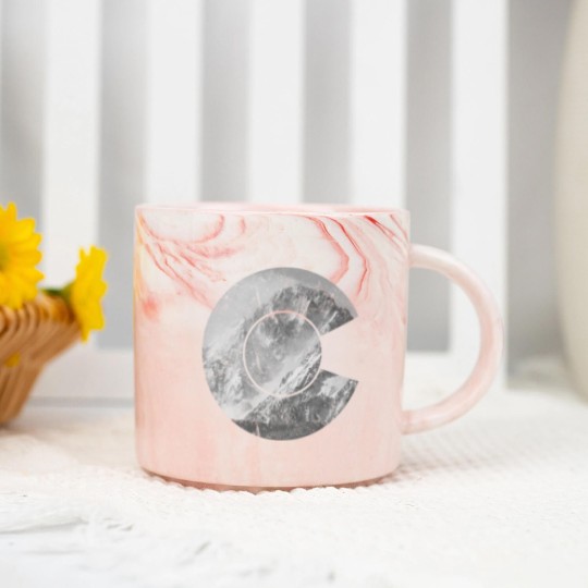 Discover Colorado State Flag Logo Rocky Mountain Marble Mugs