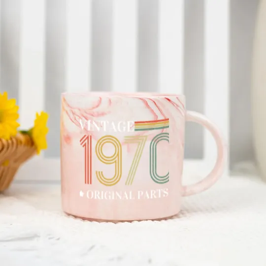 Discover Vintage 1970 70s Classic Born 1970 Original Parts Marble Mugs