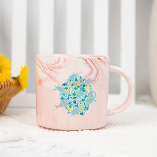 Discover Swimming with Plesiosaurs - cute prehistoric animal design - Swimming - Marble Mugs