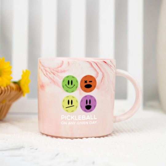 Discover Gift for Pickleball Players Any Given Day Funny Marble Mugs