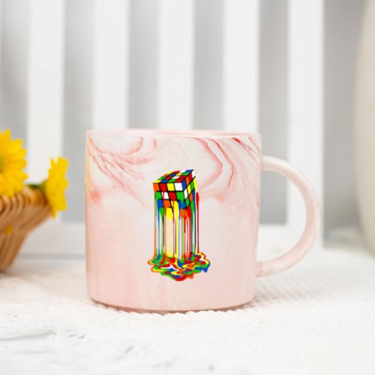 Discover Rainbow Abstraction melted rubix cube - Rubix Cube - Marble Mugs