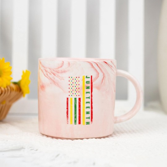 Discover Juneteenth American Flag Emancipation Melanin Black Pride Marble Mugs