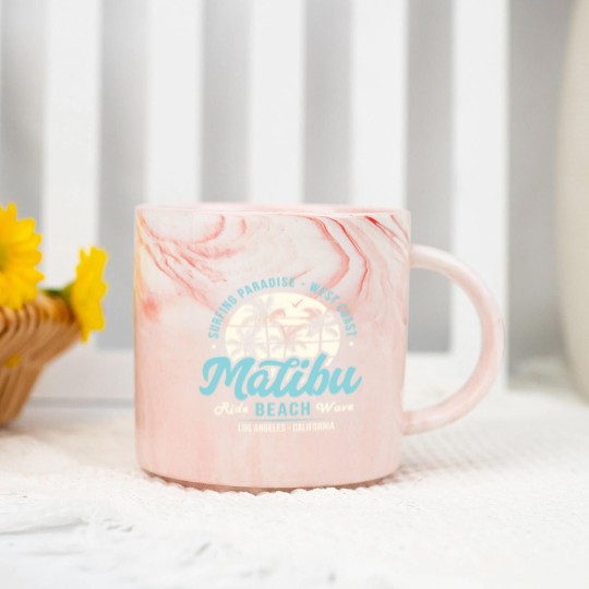 Discover Surfing Paradise Malibu Beach Ride Wave Marble Mugs