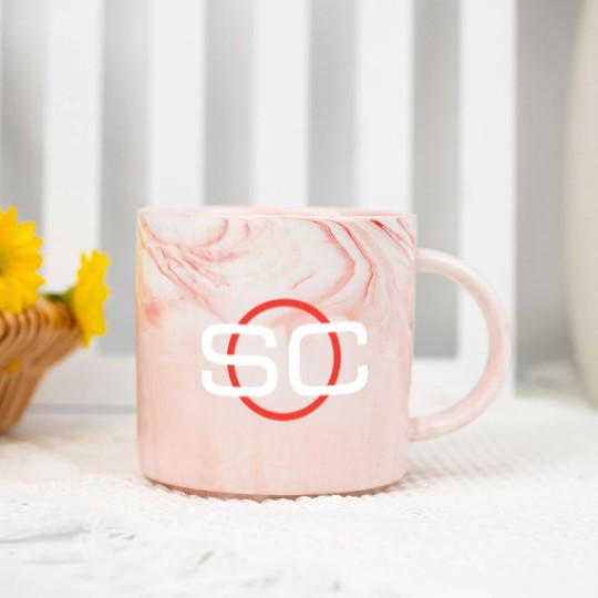 Discover Espn Sportscenter Red White Circle Logo C2Gift Marble Mugs Marble Mugs