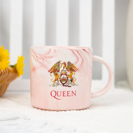 Discover Queen White Crest Freddie Mercury Brian May Marble Mugs Marble Mugs