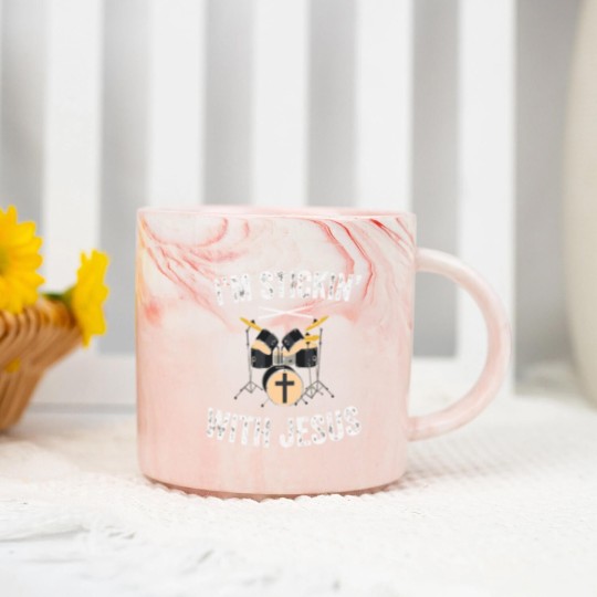 Discover I'M Stickin With Jesus Christian Drummer Drum Stic Marble Mugs