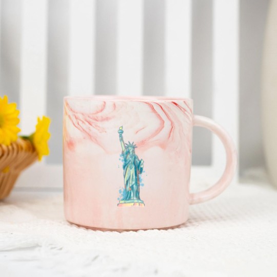 Discover Statue of Liberty in watercolor Marble Mugs