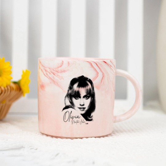Discover Olivia Newton John Face - Olivia Newton John - Marble Mugs