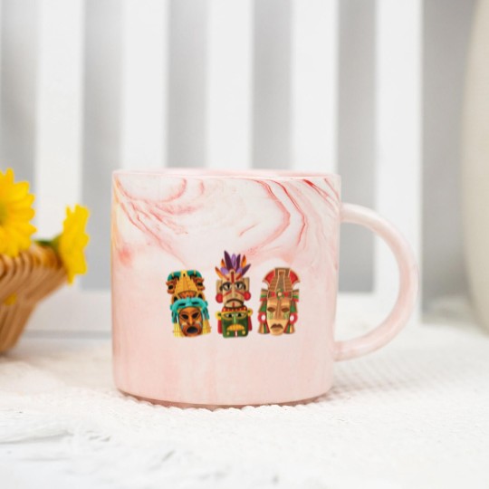 Discover Aztec Mask Inca Culture Maya Civilization Gift Marble Mugs