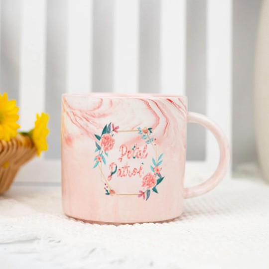Discover Flowers Floral Petal Patrol Marble Mugs