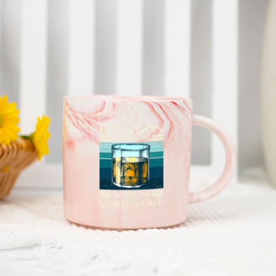 Discover Bourbon goes in Wisdom comes out Whiskey Lover - Bourbon - Marble Mugs
