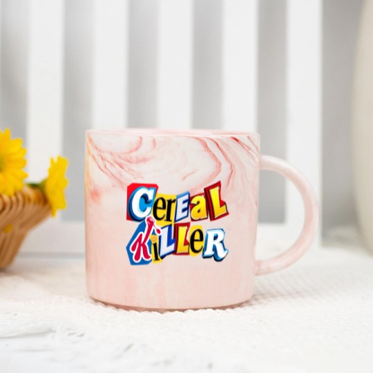 Discover Cereal Killer Graphic for the Cereal Lovers in your family Marble Mugs - Cereal Killer - Marble Mugs