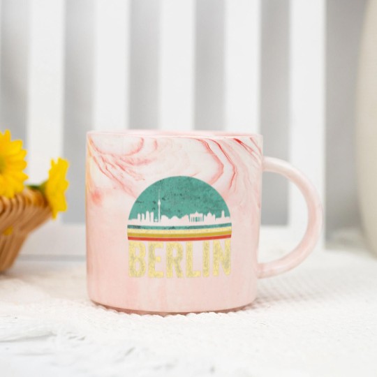 Discover Vintage 80s Retro Berlin Souvenir Skyline Berlin Marble Mugs