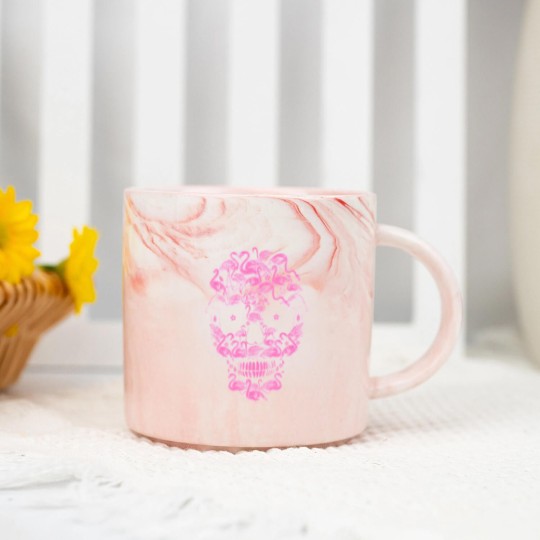Discover Flamingo Skulls Funny Flamingo Lover Halloween Marble Mugs