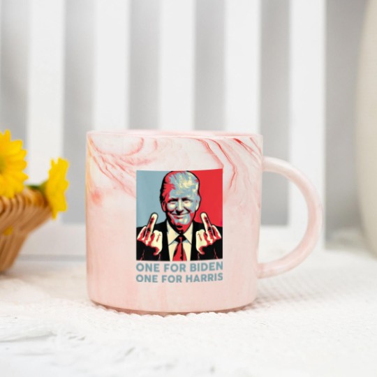 Discover Middle Finger Biden Republican American Flag Marble Mugs