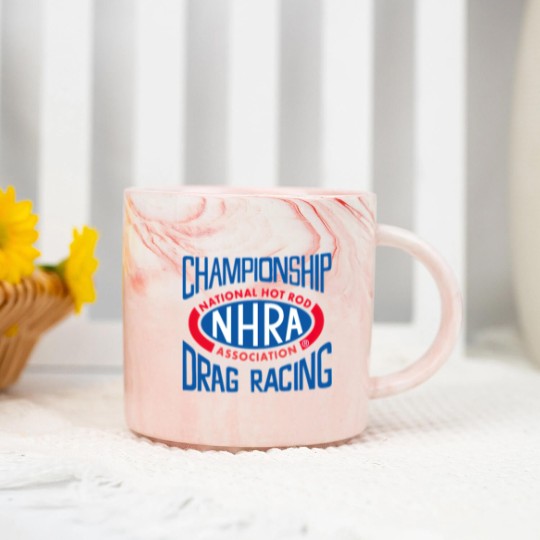 Discover Championship Drag Racing Nhra Logo Marble Mugs