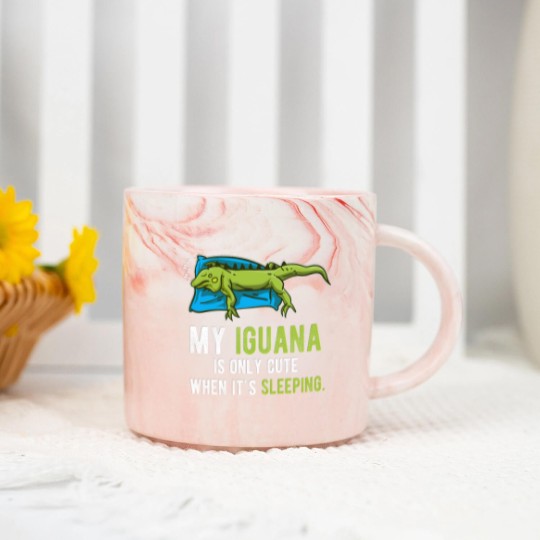 Discover Lazy Pet Reptile Lizard Animal Sleeping Iguana Marble Mugs