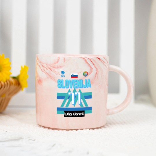 Discover Luka Doncic Slovenija Fan Design - Luka Doncic - Marble Mugs
