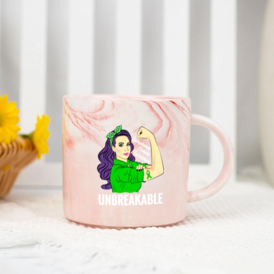 Discover Lymphoma Cancer Awareness Warrior Unbreakable Support - Lymphoma Cancer - Marble Mugs
