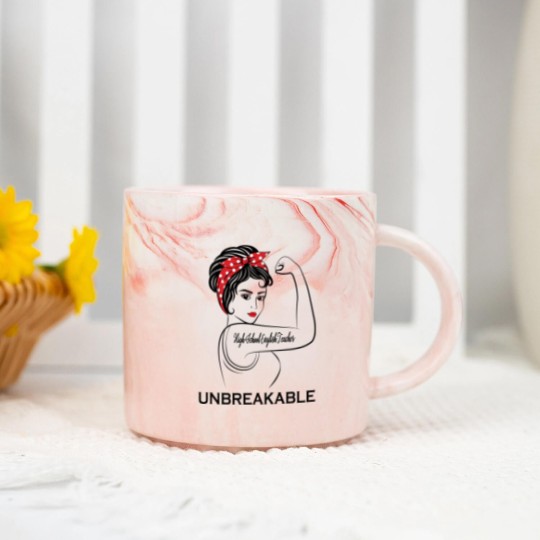 Discover High School English Teacher Unbreakable - High School English Teacher - Marble Mugs