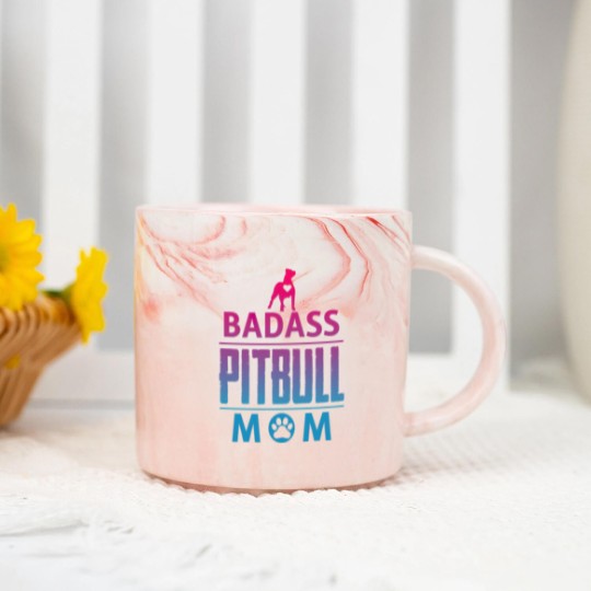 Discover Badass pitbull Mom Marble Mugs