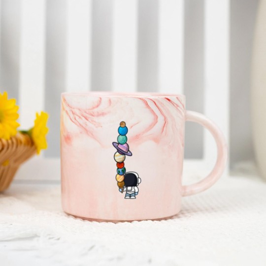 Discover Astronaut Ice Cream Eating Planet Marble Mugs