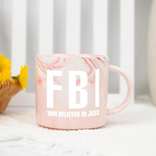 Discover FBI Firm Believer In Jesus patriotic police Marble Mugs