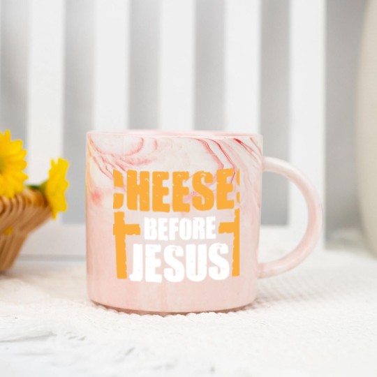 Discover Cheeses Before Jesus Joke Pun Cheese - Cheese - Marble Mugs