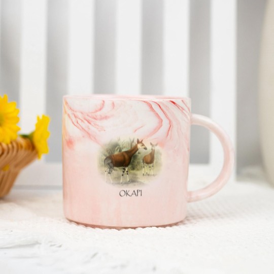 Discover Okapi Mom And Baby Zebra Giraffe Wild Forest Lover Marble Mugs