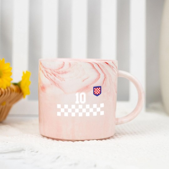 Discover Croatia Football Jersey Retro Red Hrvatska Soccer Marble Mugs