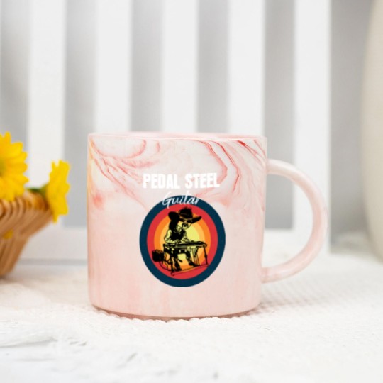 Discover Vintage Pedal Steel Guitar Player Musician Marble Mugs