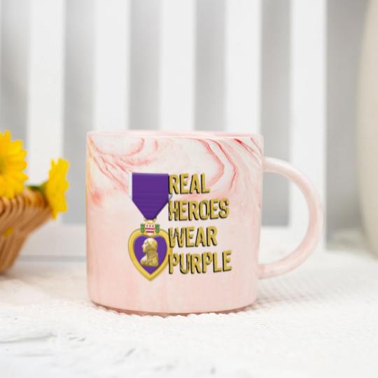 Discover Purple Heart Military Real Heroes Wear Purple Marble Mugs