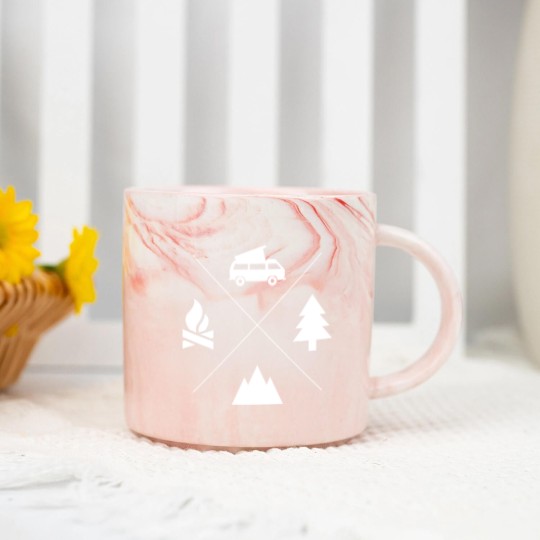 Discover Vanagon Four Elements White Logo Marble Mugs Marble Mugs
