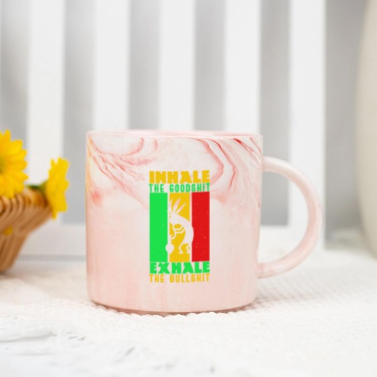 Discover Weed Inhale Goodshit Exhale Bullshit Marble Mugs