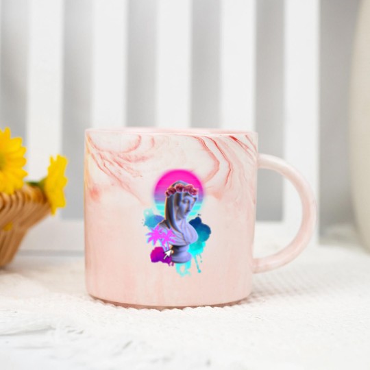 Discover Vaporwave Blessed Mother - Vaporwave - Marble Mugs