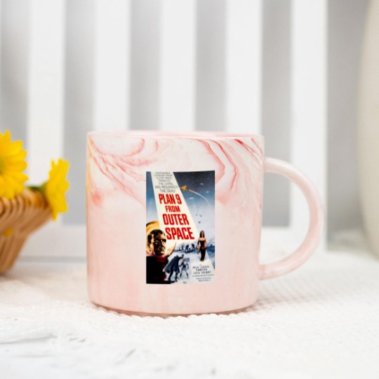 Discover Plan 9 From Outer Space, Retro Space Movie Poster Art Marble Mugs,  Cult Classic Marble Mugs,  Sci-Fi Art, Vintage   Graphic Marble Mugs, Horror Movie Print