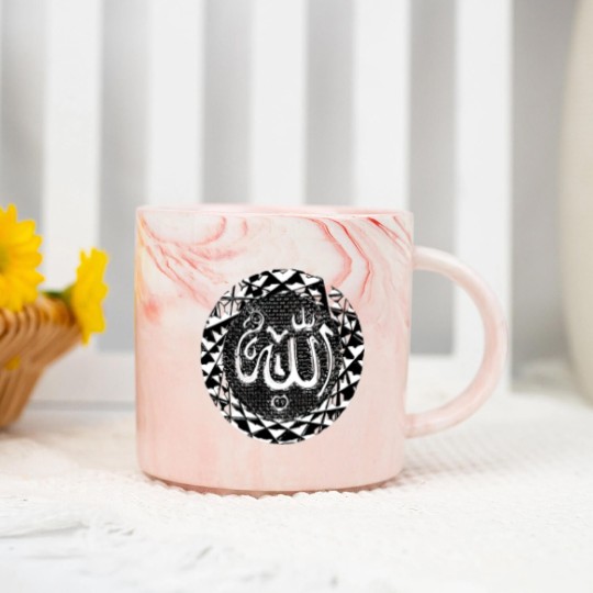 Discover Seal Allah Arabic writing Muslim Islam Arab Marble Mugs