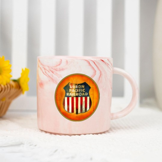 Discover Union Pacific Railroad - Badge - Railroad - Marble Mugs
