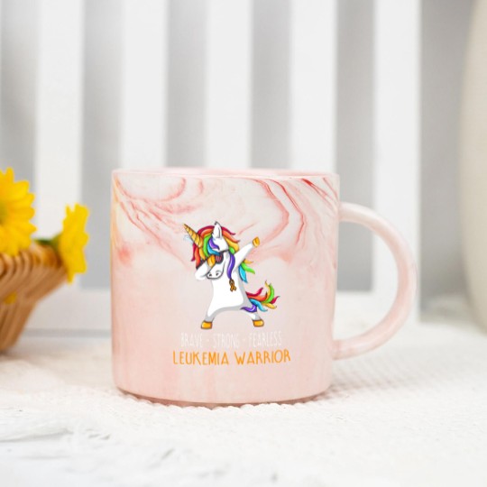 Discover Brave Strong Fearless LEUKEMIA Support LEUKEMIA Awareness Gifts - Leukemia Cancer Awareness - Marble Mugs