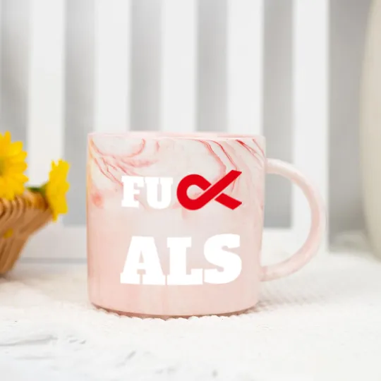 Discover Fuck ALS Awareness Month Red Ribbon Marble Mugs