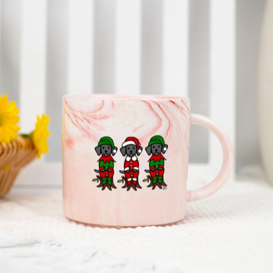 Discover Christmas Three Black Lab Puppies Marble Mugs