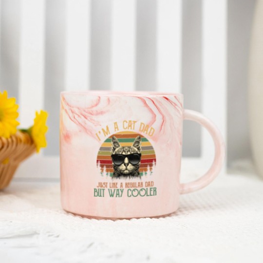 Discover I am a Cat Dad, Just like a regular dad -Gift Marble Mugs