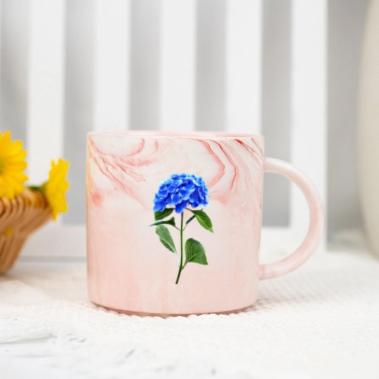 Discover Vivid Blue Hydrangea Marble Mugs