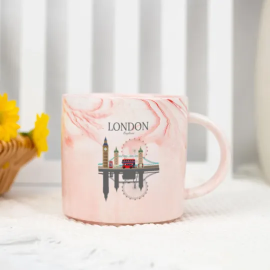 Discover London Souvenir City Vintage British UK Marble Mugs