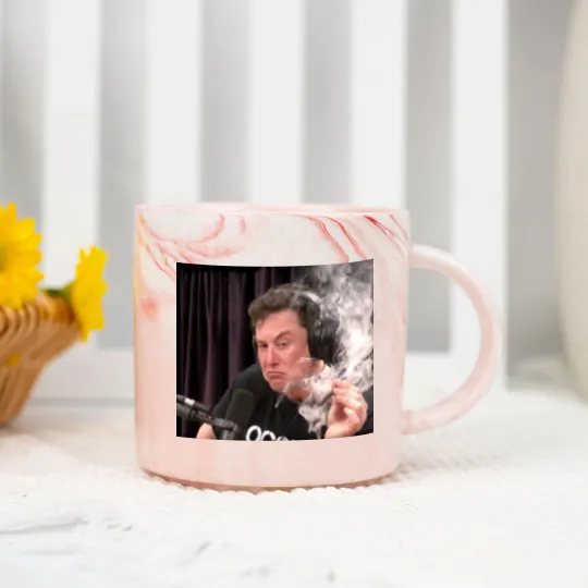 Discover Pfnetie  Elon Musk Smokes Short Sleeve Marble Mugs