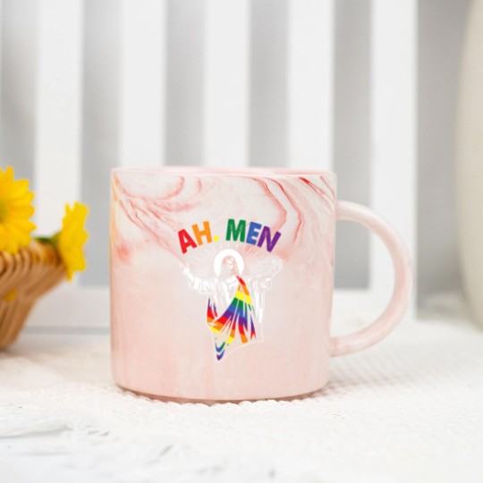 Discover Ah Men Gay Jesus Christian Marble Mugs