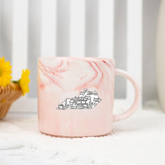 Discover Kentucky Marble Mugs I Bourbon Trail Map Gift Marble Mugs I Men Women