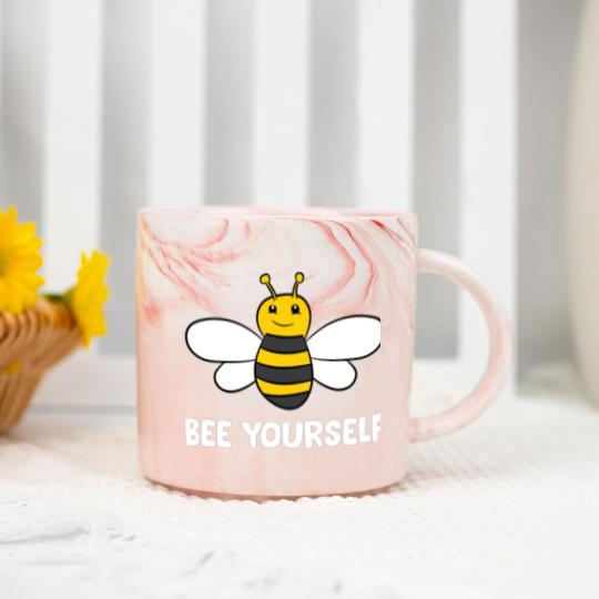 Discover Bee Yourself Love Bees Marble Mugs