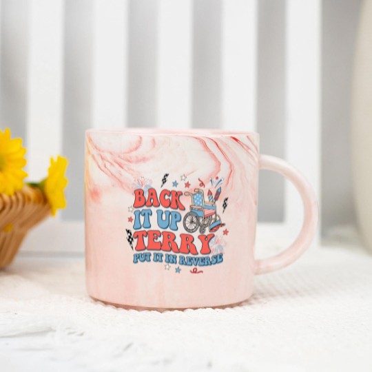 Discover Back It Up Terry Put It In Reverse Marble Mugs, Fourth of July Marble Mugs